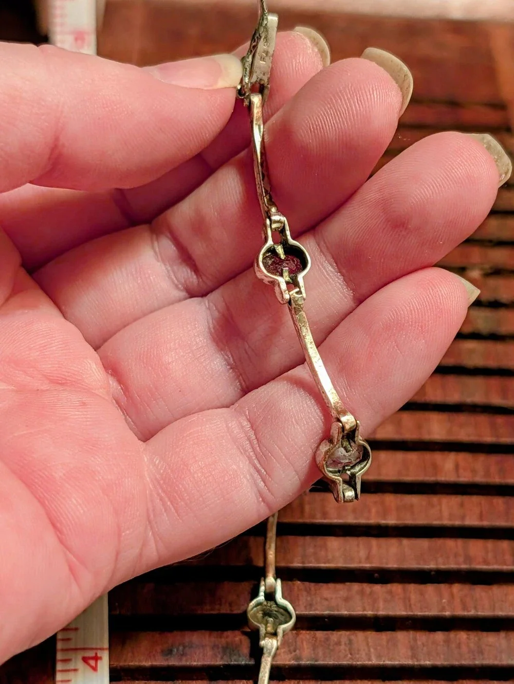 Sterling Silver Multi Gemstone Link Bracelet